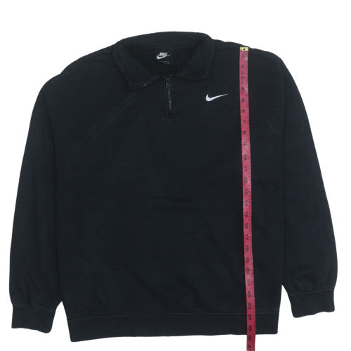 Nike Men's Black 1/4 Zip Collared Fleece Sweatshirt Size M