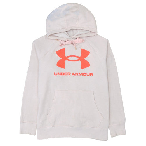 Under Armour Women's Beige Pullover Hoodie Size L Logo Design