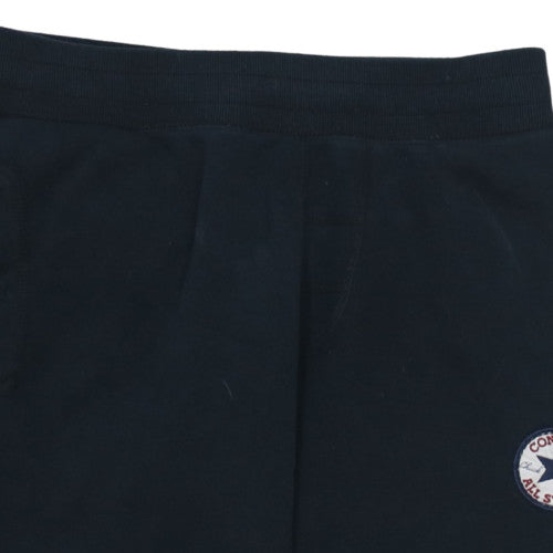 Converse Men's Black Fleece Sweatpants S Regular Fit Logo Joggers