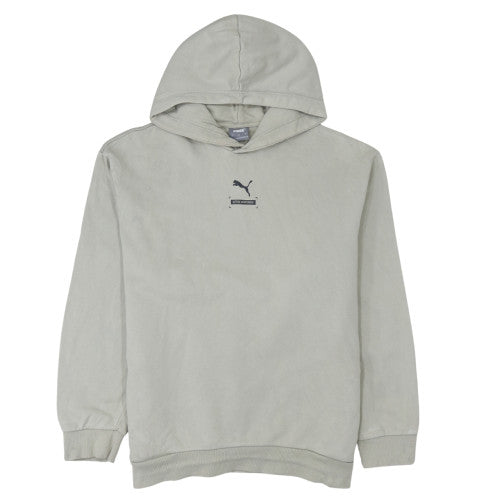 Puma Men's Beige Pullover Hoodie Size L Logo Sportswear