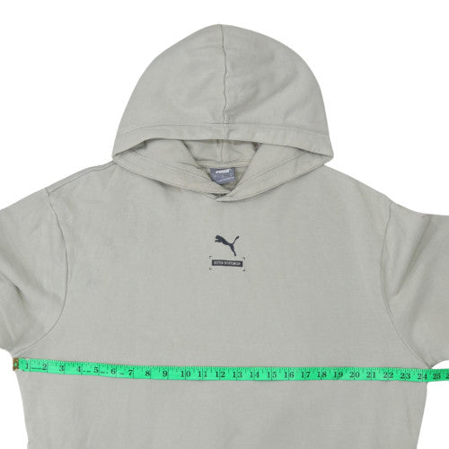 Puma Men's Beige Pullover Hoodie Size L Logo Sportswear