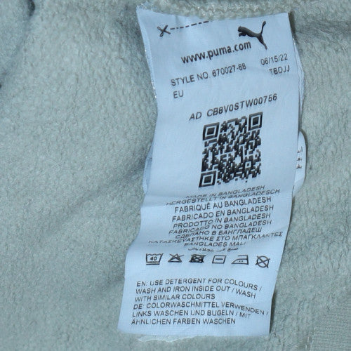 Puma Men's Beige Pullover Hoodie Size L Logo Sportswear