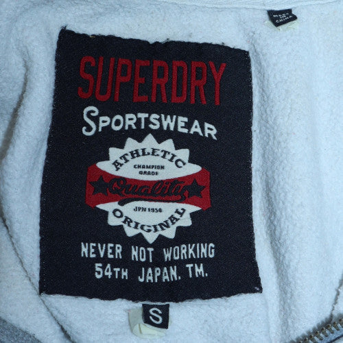 Superdry Women Grey Full Zip Hoodie Fleece Lined Size S