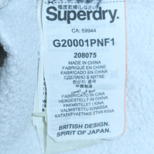 Superdry Women Grey Full Zip Hoodie Fleece Lined Size S