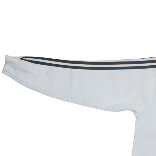 Adidas Mens White Crew Neck Sweatshirt M Classic 3 Stripe Style