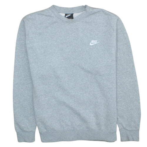 Nike Men's Grey Crew Neck Sweatshirt L Classic Fleece Pullover