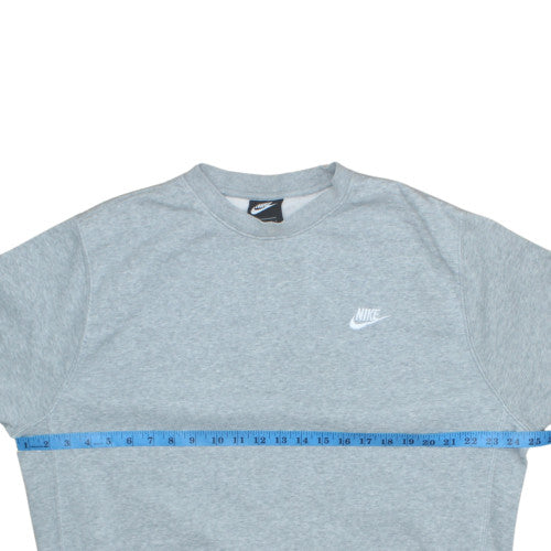 Nike Men's Grey Crew Neck Sweatshirt L Classic Fleece Pullover