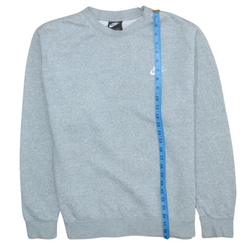 Nike Men's Grey Crew Neck Sweatshirt L Classic Fleece Pullover