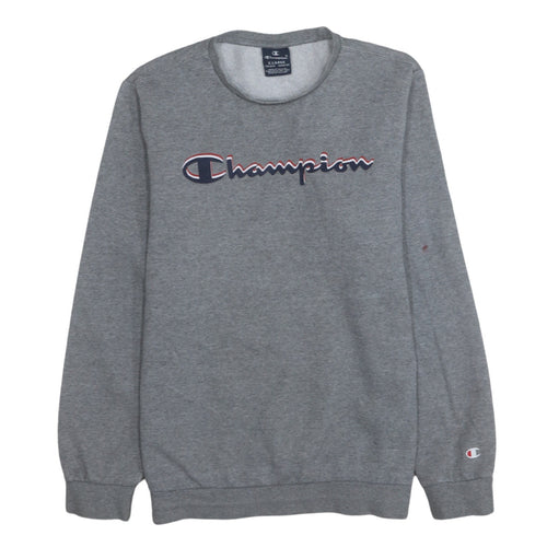 Champion Boys Grey Crew Neck Pullover Sweatshirt 13-14 Years Logo Print