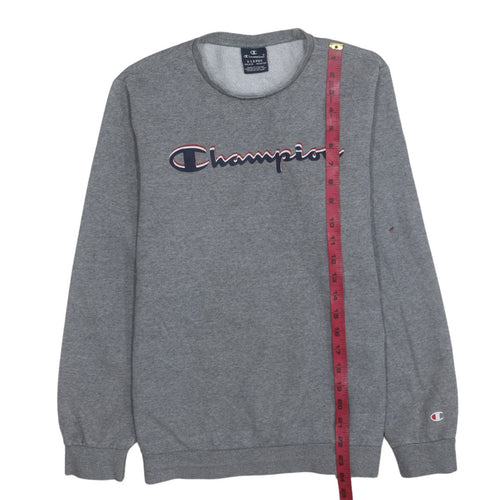 Champion Boys Grey Crew Neck Pullover Sweatshirt 13-14 Years Logo Print