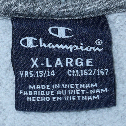 Champion Boys Grey Crew Neck Pullover Sweatshirt 13-14 Years Logo Print
