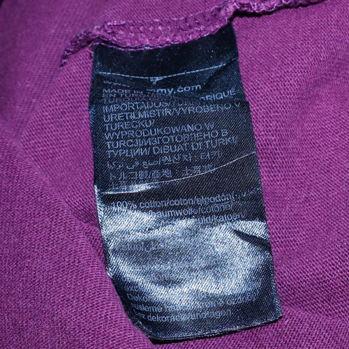 Tommy Jeans Men's Purple Logo Crew Neck Cotton T-Shirt Size L