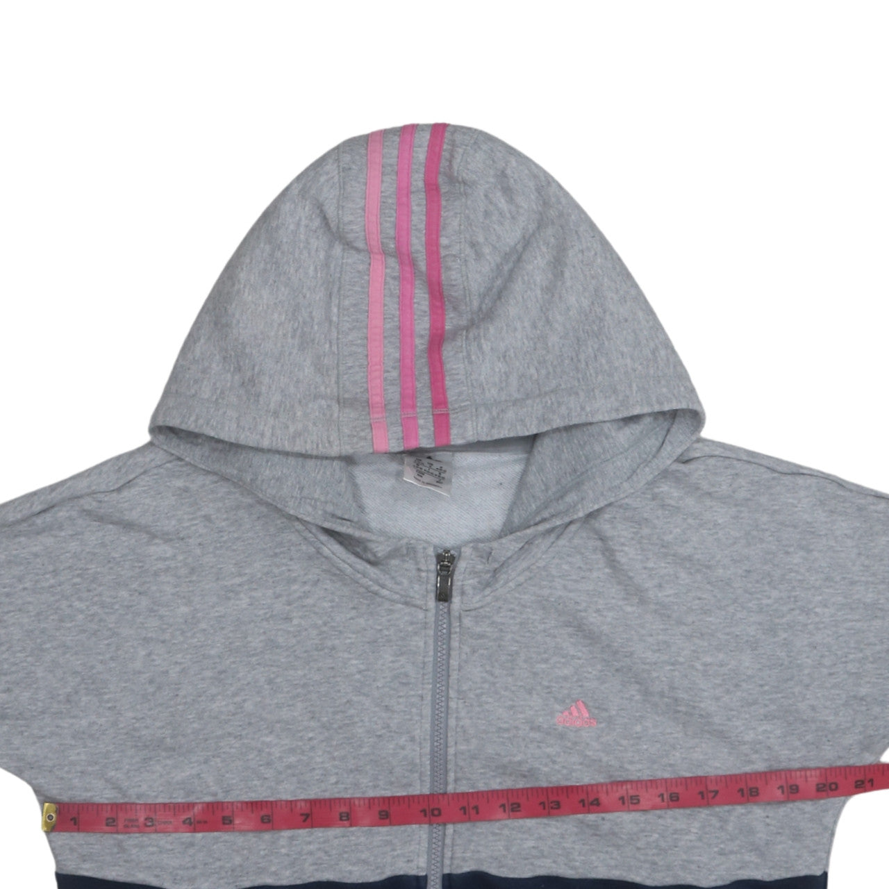 Adidas Womens Grey & Navy Full Zip Hoodie Size 12-14 M