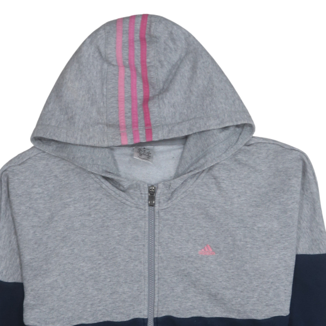 Adidas Womens Grey & Navy Full Zip Hoodie Size 12-14 M