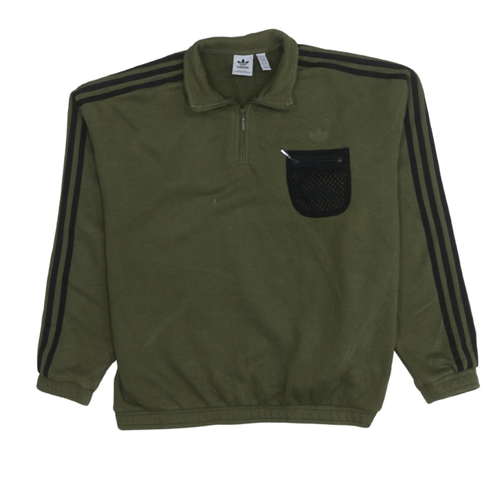 Adidas Women’s Green 1/2 Zip Pullover Sweatshirt UK 10