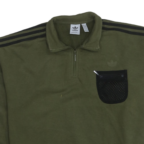 Adidas Women’s Green 1/2 Zip Pullover Sweatshirt UK 10