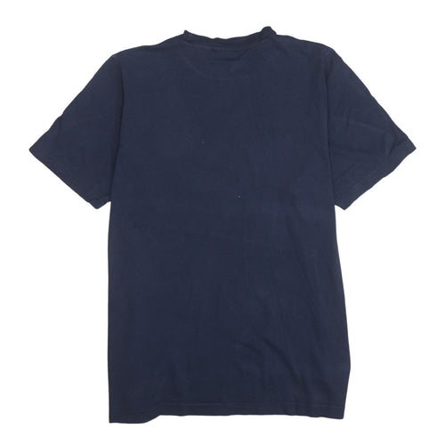 Adidas Men's Navy Blue Trefoil Graphic Crew Neck Cotton T-Shirt Size L