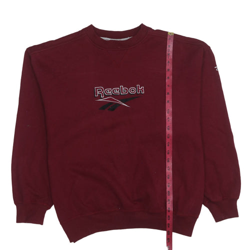 Reebok Womens Burgundy Crew Neck Pullover Sweatshirt Size L