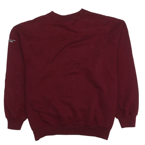 Reebok Womens Burgundy Crew Neck Pullover Sweatshirt Size L