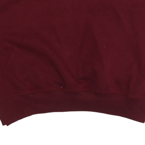 Reebok Womens Burgundy Crew Neck Pullover Sweatshirt Size L