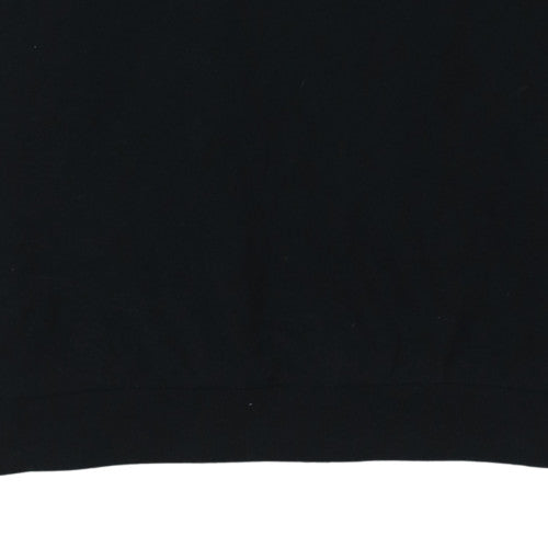 Ellesse Men Black Pullover Hoodie L Logo Fleece Sweatshirt