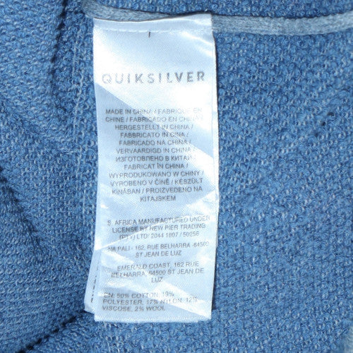 Quiksilver Mens Blue Cotton Blend Crew Neck Jumper Size L