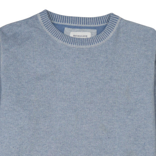 Quiksilver Mens Blue Cotton Blend Crew Neck Jumper Size L