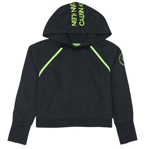 Calvin Klein Performance Women's Black Hoodie Size M Neon Trim Pullover