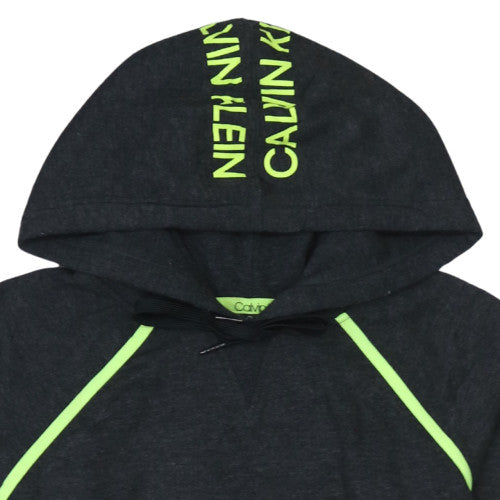 Calvin Klein Performance Women's Black Hoodie Size M Neon Trim Pullover