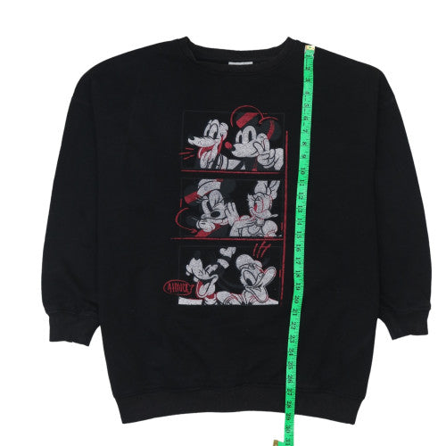 Disney x Primark Womens Black L Sweatshirt Mickey & Friends Graphic