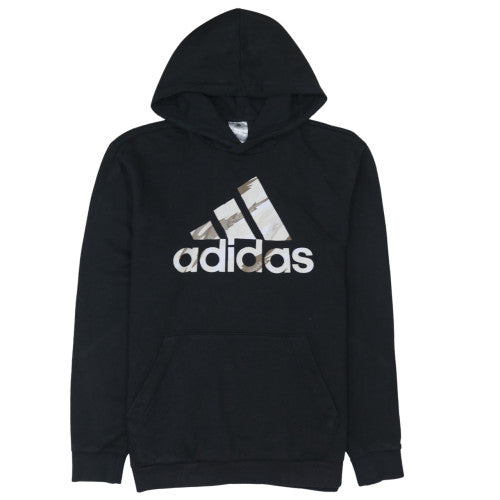 Adidas Men's Black Small Pullover Hoodie with Logo Graphic