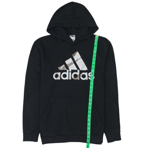 Adidas Men's Black Small Pullover Hoodie with Logo Graphic