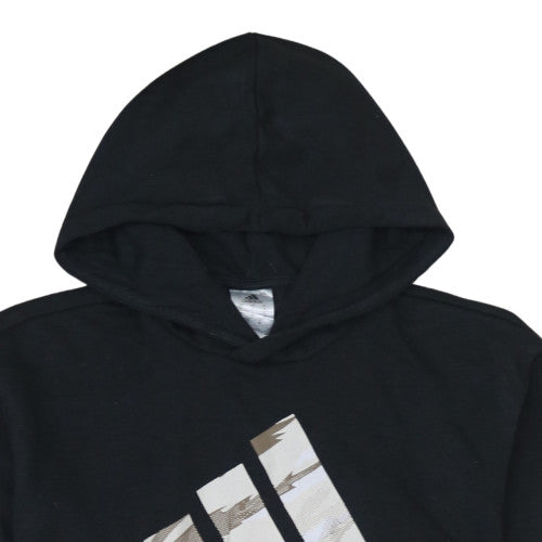 Adidas Men's Black Small Pullover Hoodie with Logo Graphic