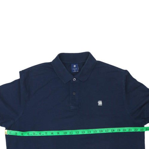 G-Star RAW Men's Blue XL Dunda Polo Shirt Short Sleeve Cotton