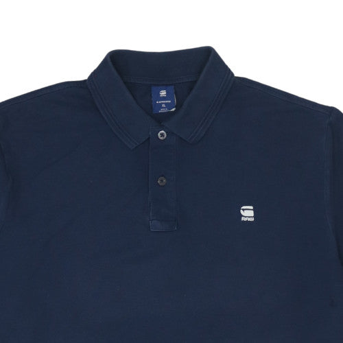G-Star RAW Men's Blue XL Dunda Polo Shirt Short Sleeve Cotton