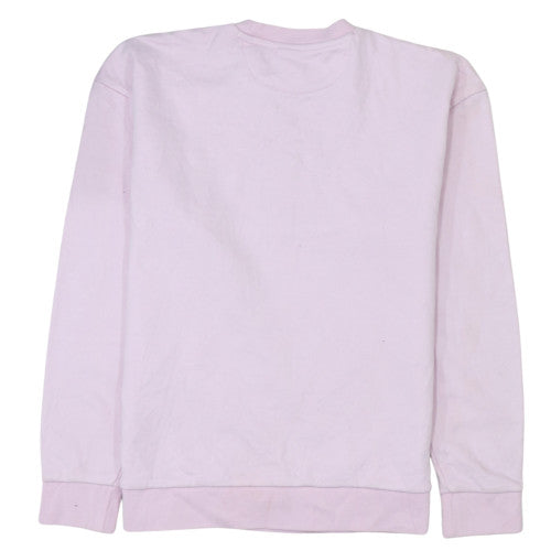 Hugo Women's Pink Crew Neck Pullover Sweatshirt M Cotton Logo