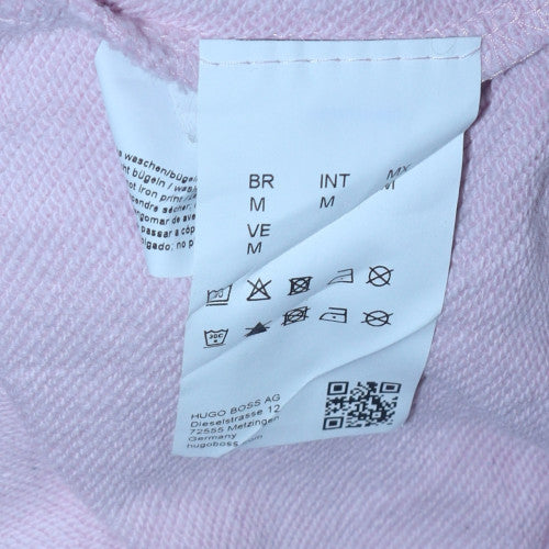 Hugo Women's Pink Crew Neck Pullover Sweatshirt M Cotton Logo