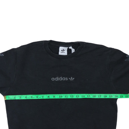 Adidas Women Black XS Pullover Sweatshirt Crew Neck Logo Cotton Blend