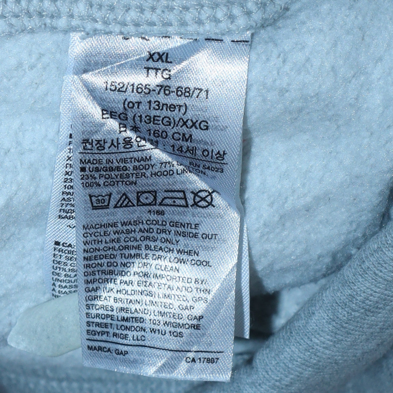 GAP Kids Boys Grey Pullover Hoodie XXL (14-16) Cotton Blend