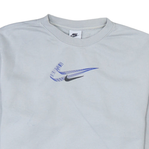 Nike Womens Grey Small Crew Neck Pullover Sweatshirt