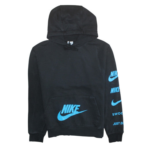 Nike Men Black Pullover Hoodie M Graphic Fleece Sportswear