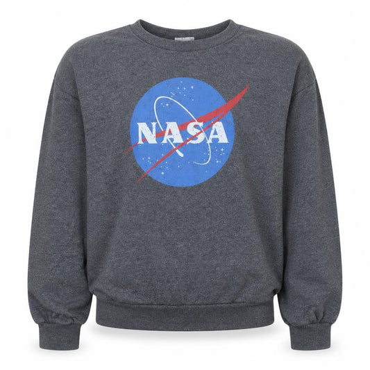Front view of Primark Women’s Grey NASA Graphic Pullover Sweatshirt L 14/16