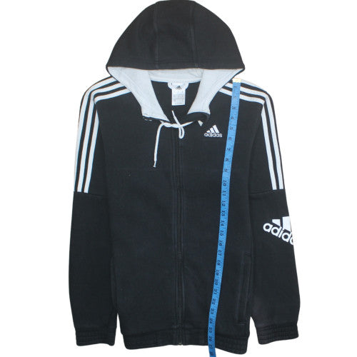 Adidas Men's Black Full Zip Hoodie Small Regular Fit Sportswear