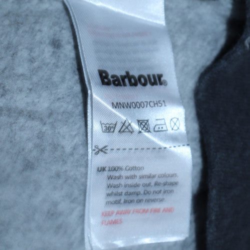Barbour Men's Grey Cotton Crew Neck Pullover Sweatshirt Size S