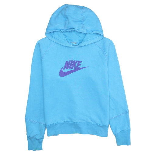 Nike Womens Blue Pullover Hoodie XL Cotton Blend Logo Sweatshirt