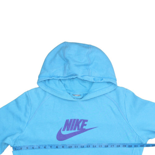 Nike Womens Blue Pullover Hoodie XL Cotton Blend Logo Sweatshirt