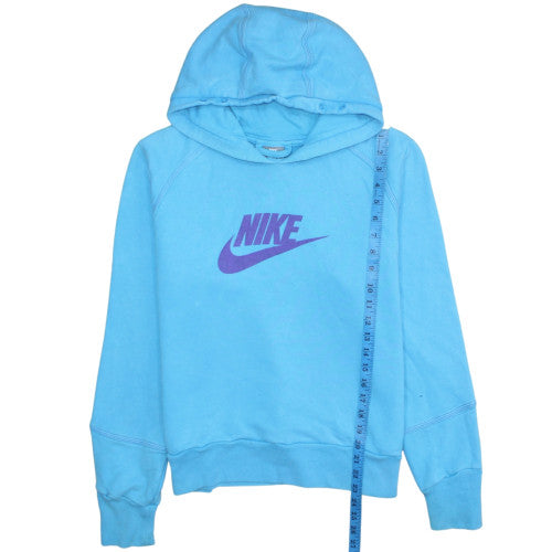 Nike Womens Blue Pullover Hoodie XL Cotton Blend Logo Sweatshirt