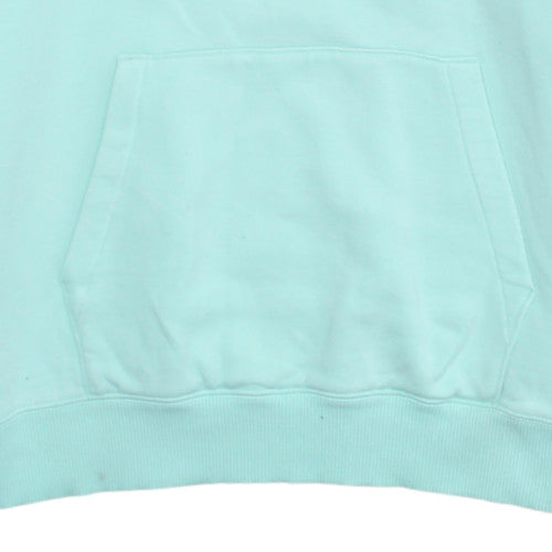 Champion Women's Mint Green Pullover Hoodie Small Cotton Logo Sleeve