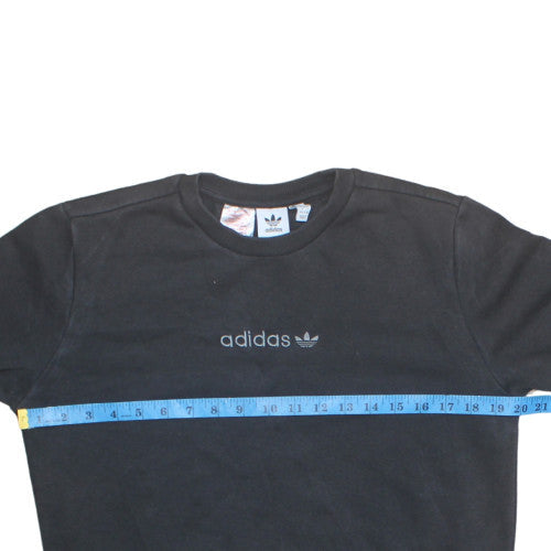 Adidas Boys Black Crew Neck Sweatshirt Size 14 Years Cotton Blend