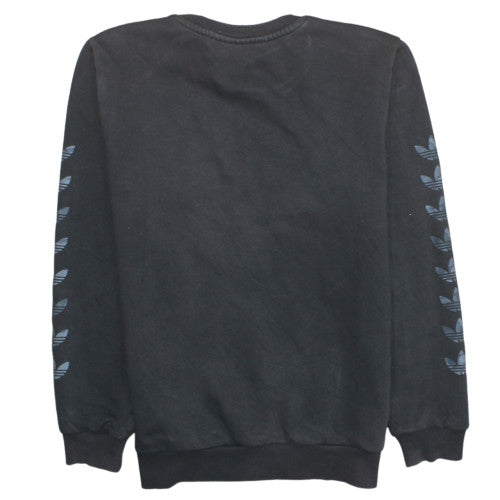 Adidas Boys Black Crew Neck Sweatshirt Size 14 Years Cotton Blend